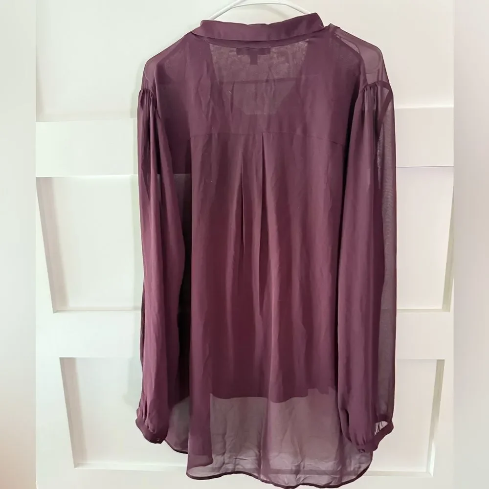 Daniel Rainn Women's Deep Purple Pleated Blouse - Picture 8 of 15